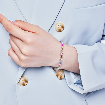 [Regalia Jewelry]Ornate Sparkling Multi Cut Party Bracelet
