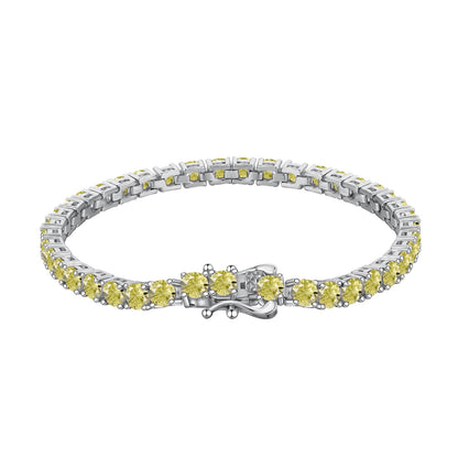 [Regalia Jewelry]Ornate Dazzling Round Cut Tennis Bracelet