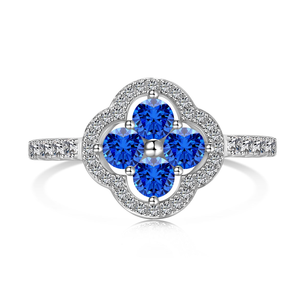 [Regalia Jewelry]Four Leaf Clover Flower Design Ring
