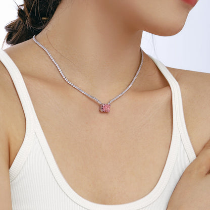 [Regalia Jewelry]4.0 Carat Elegant Radiant Cut Necklace