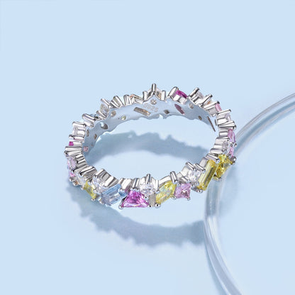 [Regalia Jewelry]Dazzling Polychromatic Multi cut Daily Ring
