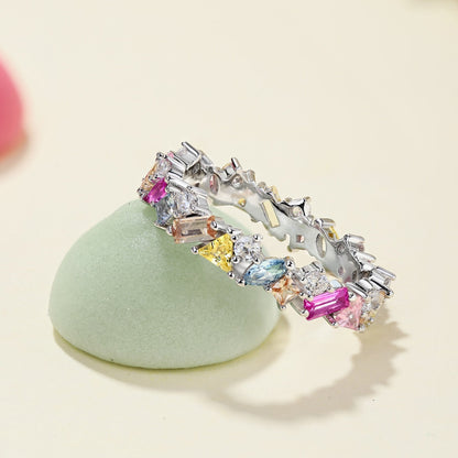[Regalia Jewelry]Dazzling Polychromatic Multi cut Daily Ring