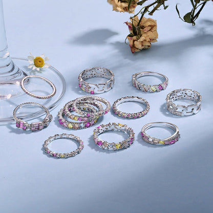[Regalia Jewelry]Dazzling Polychromatic Multi cut Daily Ring