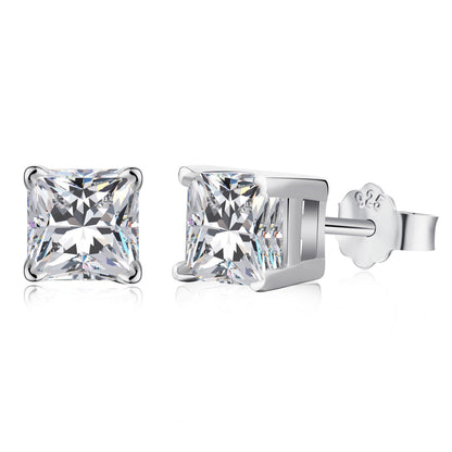 [Regalia Jewelry]1.0 Carat Radiant Princess Cut Wedding Earrings