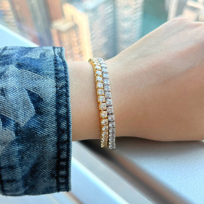 [Regalia Jewelry]Sparkling Radiant Princess Cut Tennis Bracelet