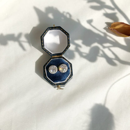 [Regalia Jewelry]Classic Princess Round Shape Earrings