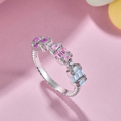 [Regalia Jewelry]Unique Colorful Emerald Cut Party Ring