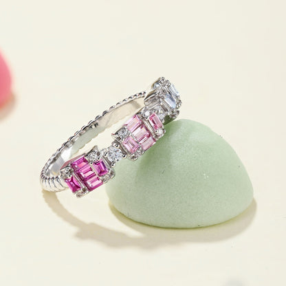 [Regalia Jewelry]Unique Colorful Emerald Cut Party Ring