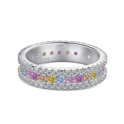 [Regalia Jewelry]Delicate Colorful Round Cut Daily Ring
