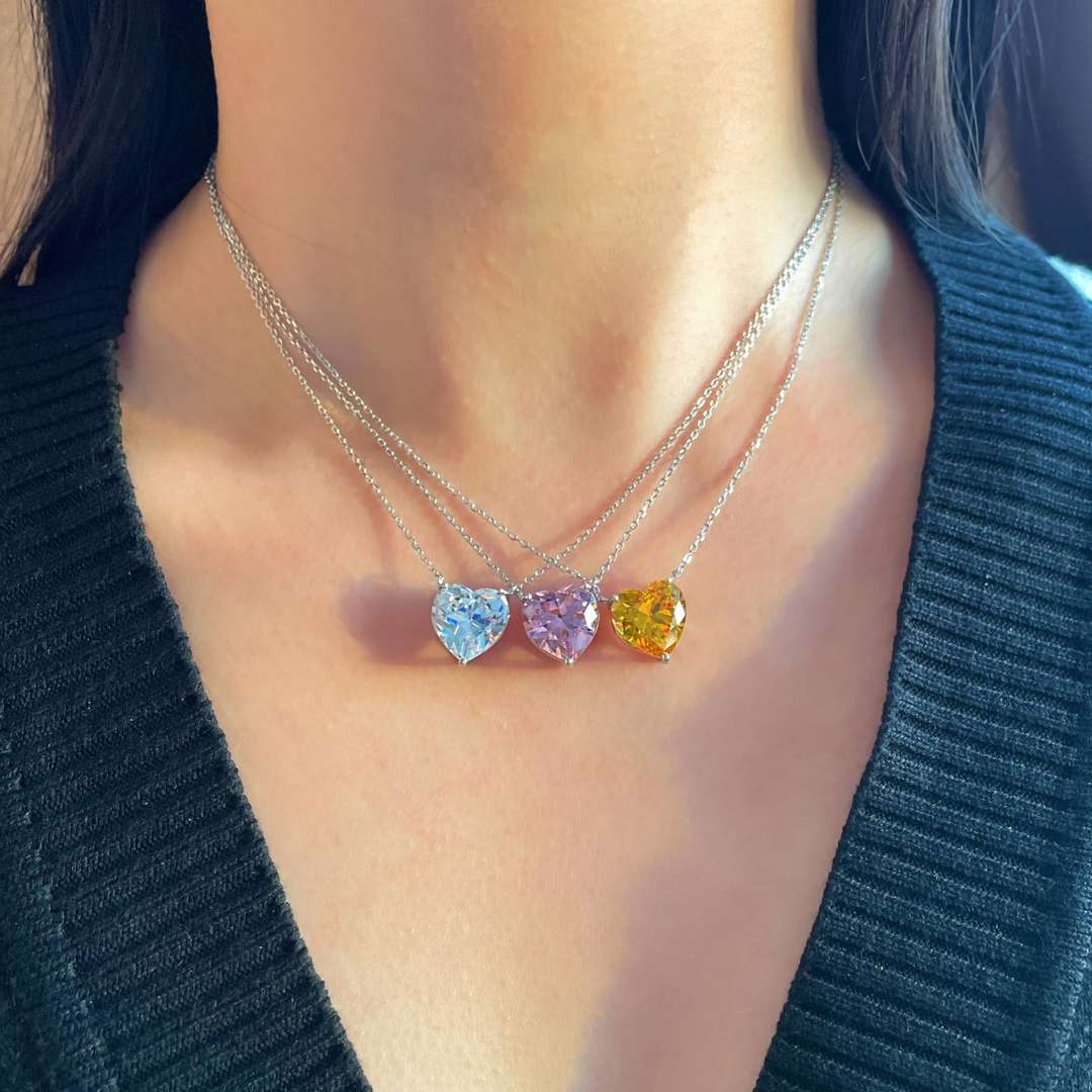 [Regalia Jewelry]6.0 carat Radiant Heart Shape Necklace