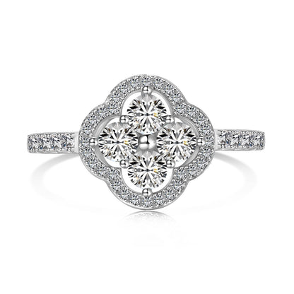 [Regalia Jewelry]Four Leaf Clover Flower Design Ring