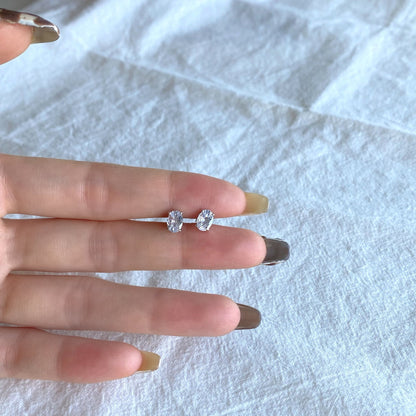 [Regalia Jewelry]Oval Classic Dignified Elegant Earrings