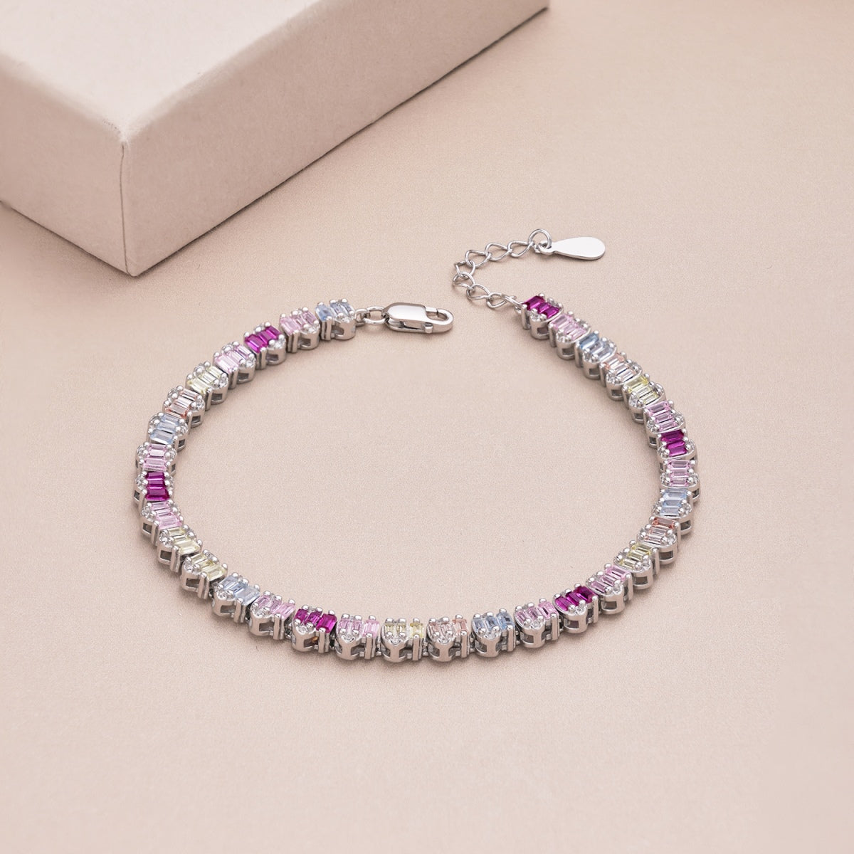 [Regalia Jewelry]Delicate Colorful Emerald Cut Party Bracelet