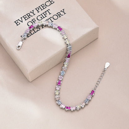 [Regalia Jewelry]Delicate Colorful Emerald Cut Party Bracelet