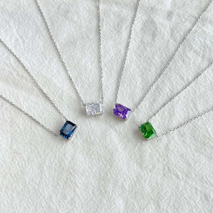 [Regalia Jewelry]Luxurious Square Shape Colorful Necalack