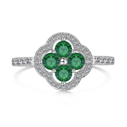 [Regalia Jewelry]Four Leaf Clover Flower Design Ring
