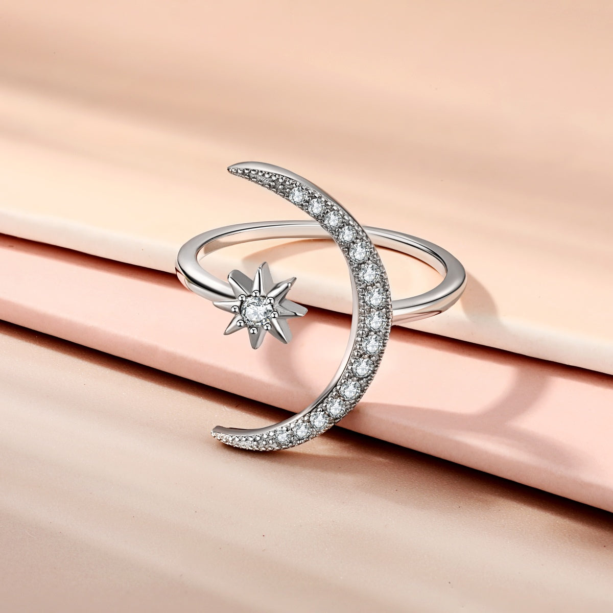 [Regalia Jewelry]Eternity Moon & Star Ring