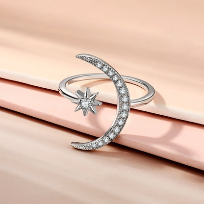 [Regalia Jewelry]Eternity Moon & Star Ring