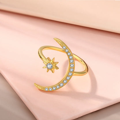 [Regalia Jewelry]Eternity Moon & Star Ring