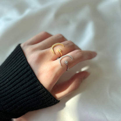 [Regalia Jewelry]Eternity Moon & Star Ring