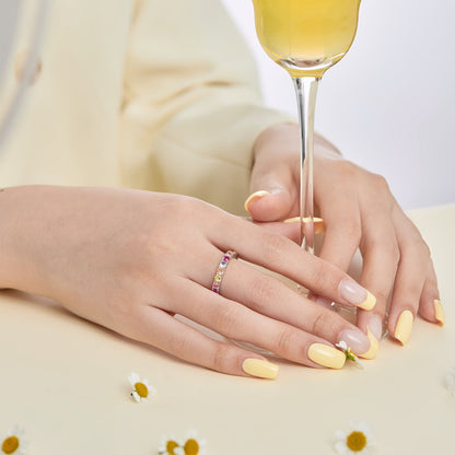 [Regalia Jewelry]Dazzling Lustrous Round Cut Tennis Ring