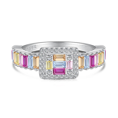 [Regalia Jewelry]Exquisite Colorful Radiant Cut Party Ring