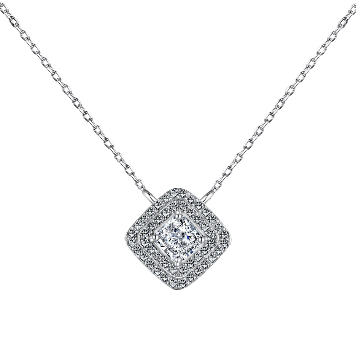 [Regalia Jewelry]Sparkling Asscher Cut Necklace