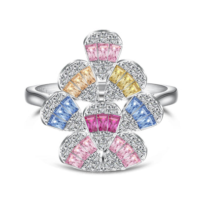 [Regalia Jewelry]Sparkling Colorful Water Drop Shape Daily Ring