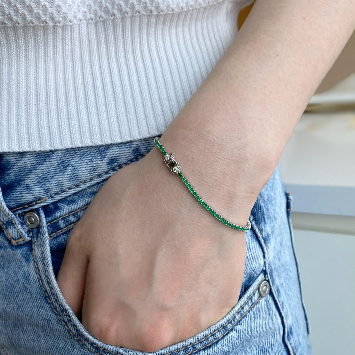 [Regalia Jewelry]Dazzling Colorful Round Cut Daily Bracelet