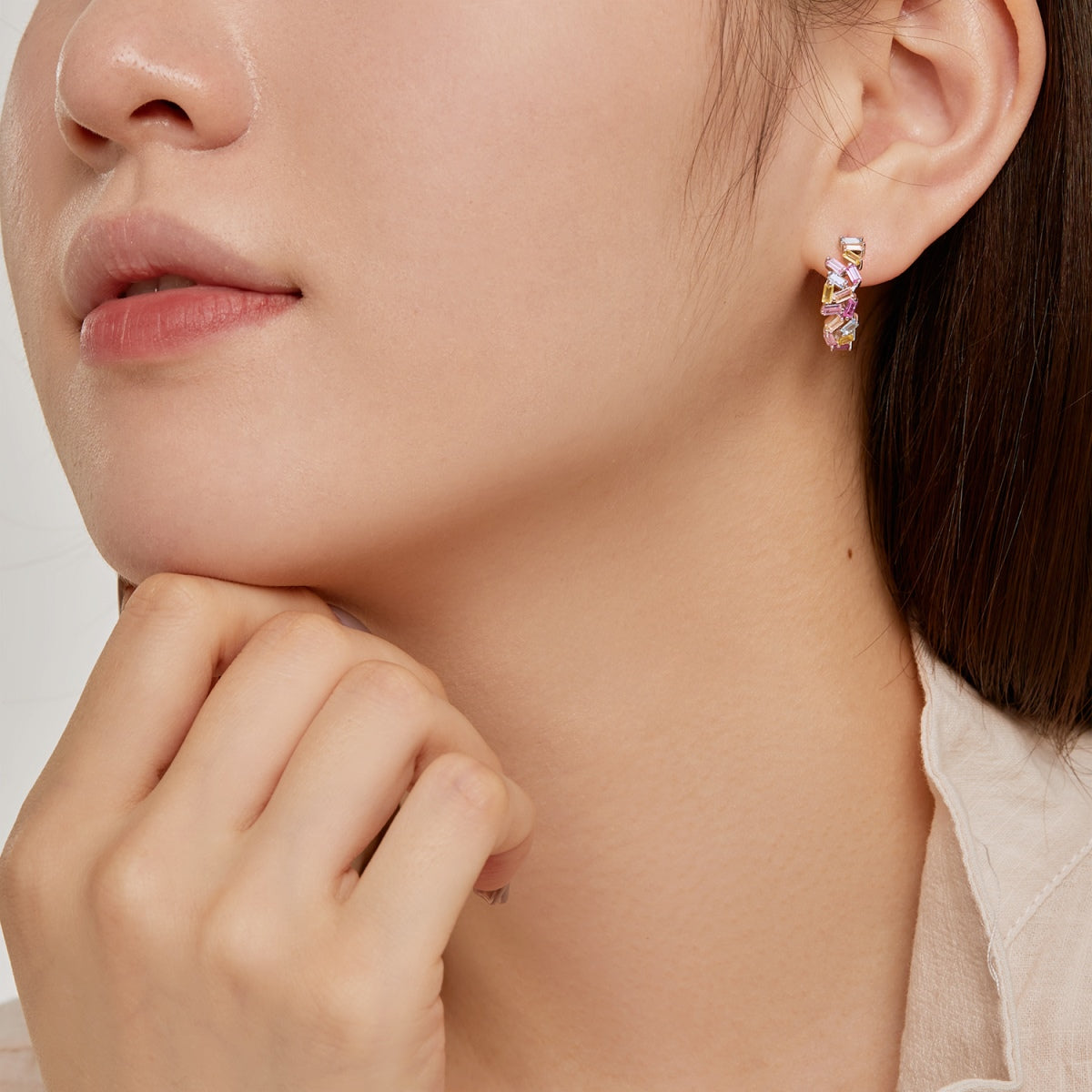 [Regalia Jewelry]Dazzling Colorful Emerald Cut Daily Earrings