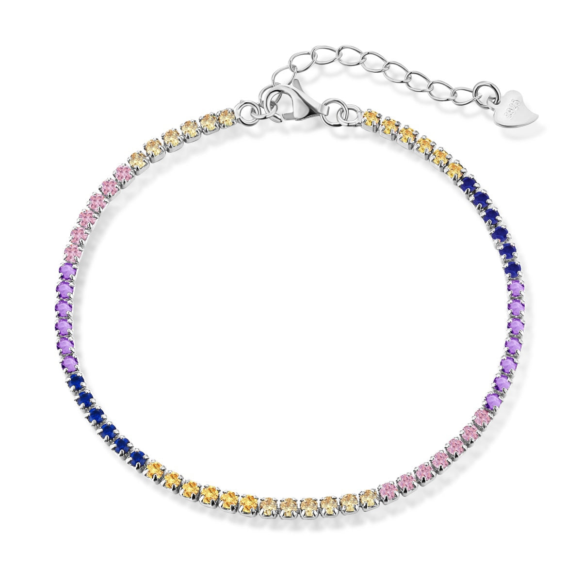 [Regalia Jewelry]Radiant Shinning Princess Cut Tennis Bracelet
