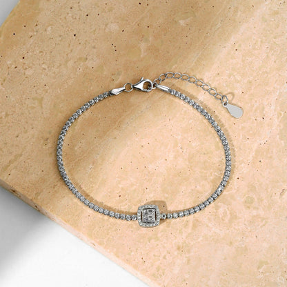 [Regalia Jewelry]Luxurious Dazzling Square Shape Banquet Bracelet