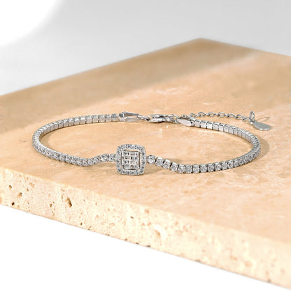 [Regalia Jewelry]Luxurious Dazzling Square Shape Banquet Bracelet