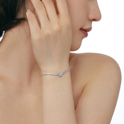 [Regalia Jewelry]Luxurious Dazzling Square Shape Banquet Bracelet