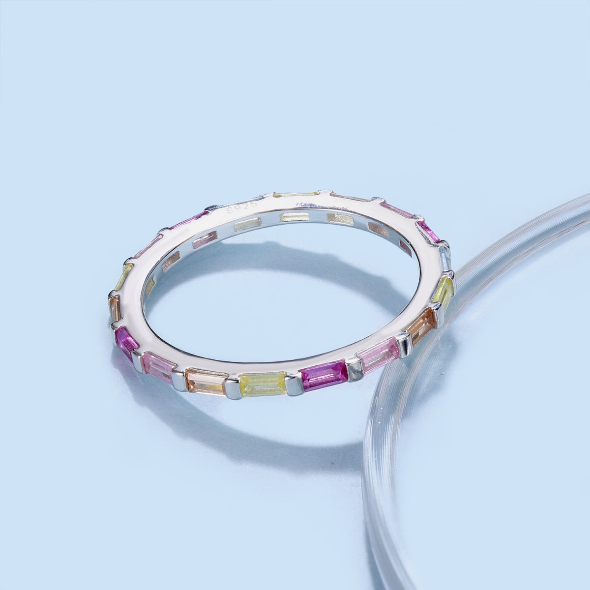 [Regalia Jewelry]Exquisite Multicolored Emerald Cut Daily Ring