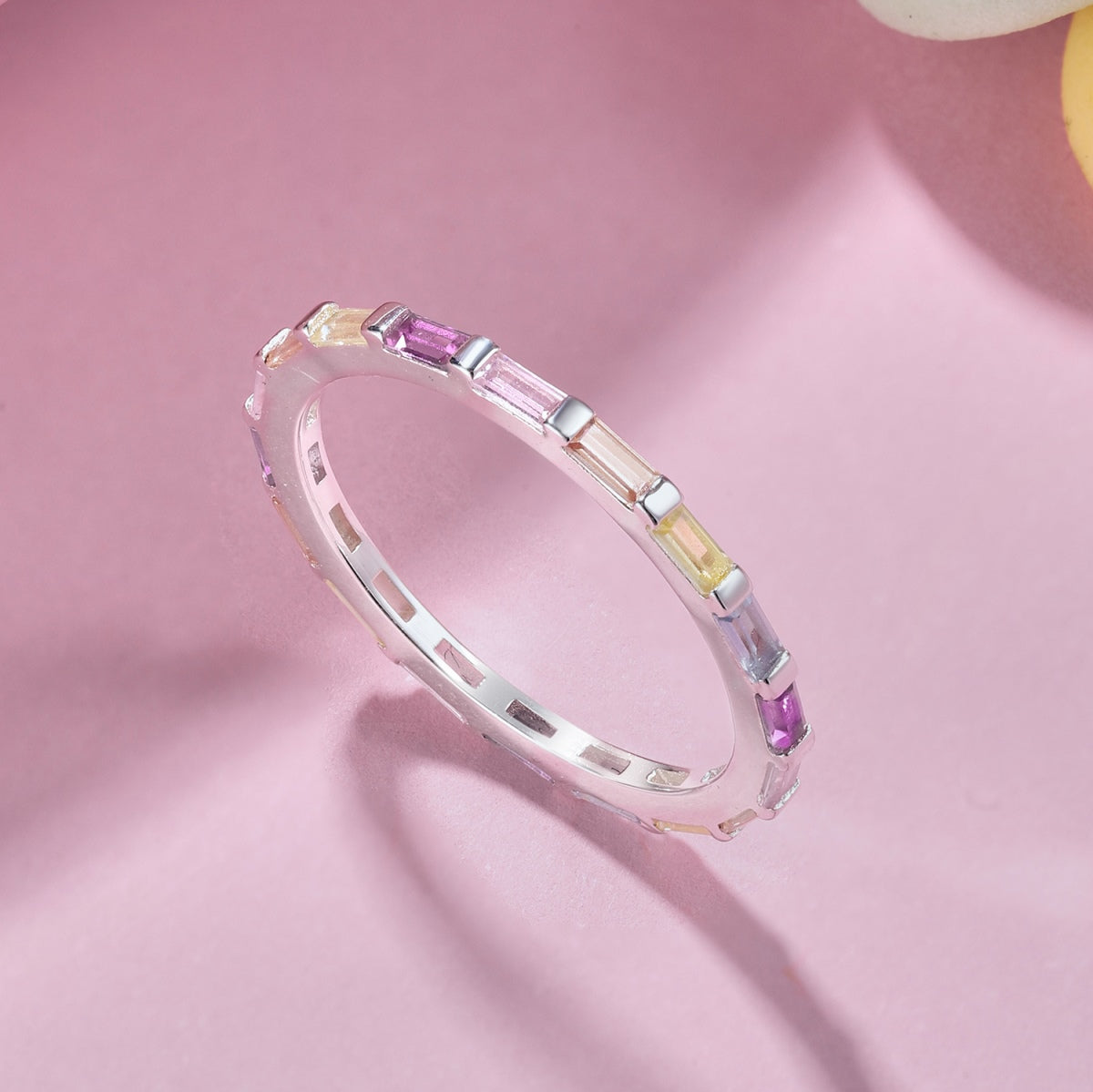 [Regalia Jewelry]Exquisite Multicolored Emerald Cut Daily Ring