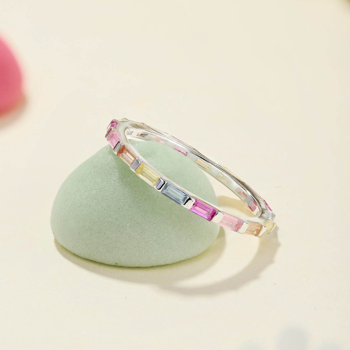 [Regalia Jewelry]Exquisite Multicolored Emerald Cut Daily Ring