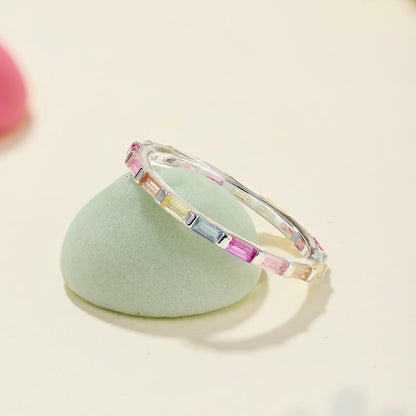[Regalia Jewelry]Exquisite Multicolored Emerald Cut Daily Ring