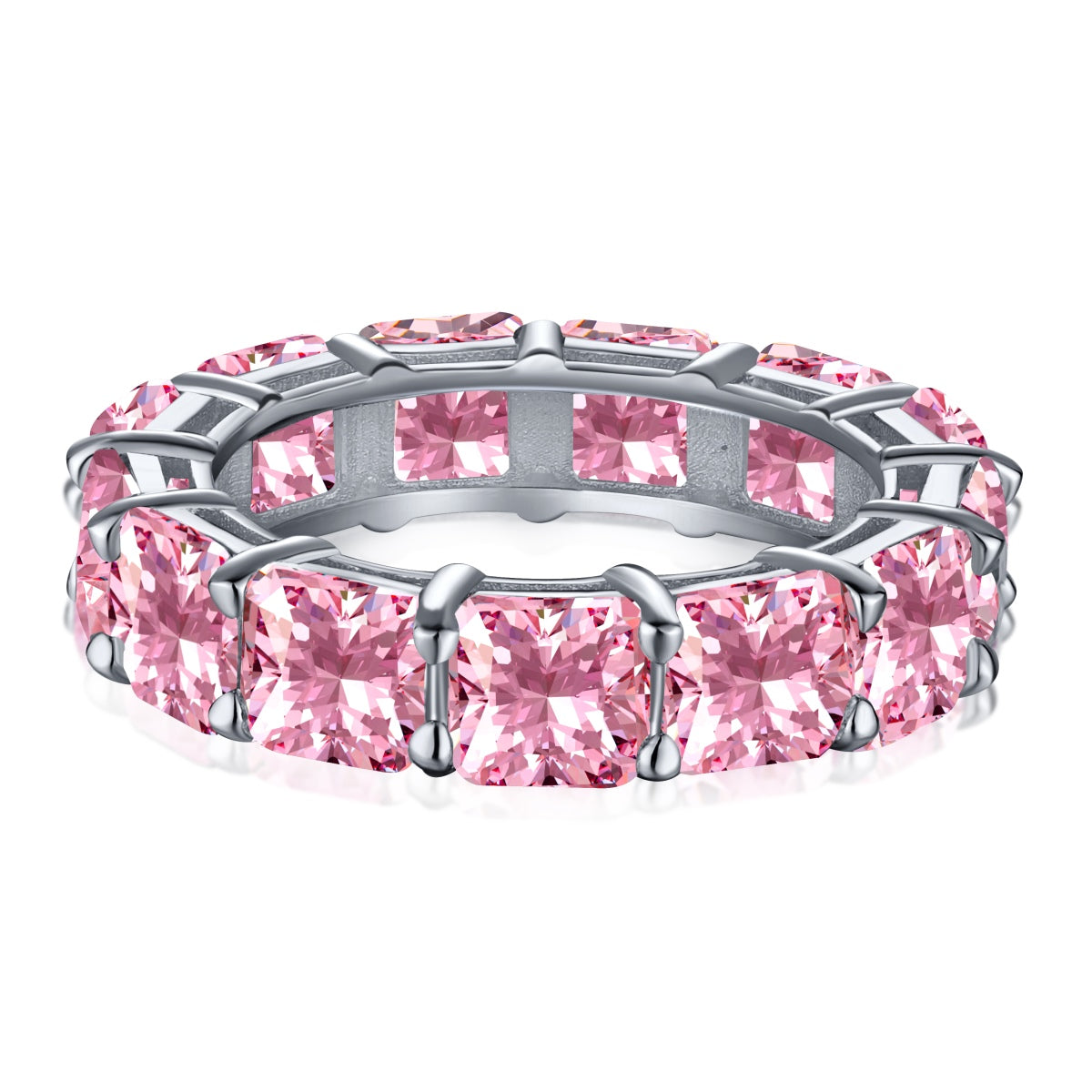 [Regalia Jewelry]Elegant Princess Cut Tennis Ring
