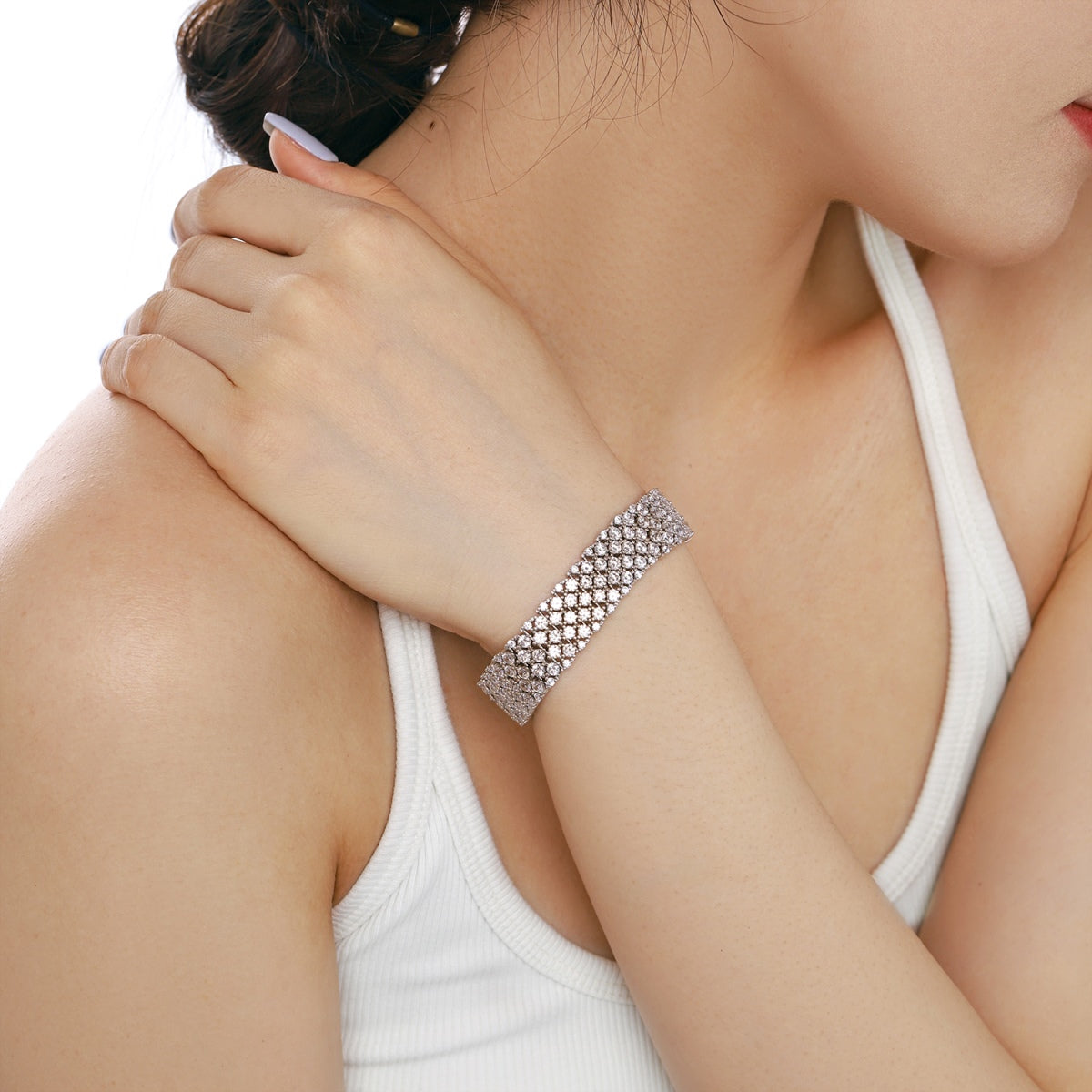 [Regalia Jewelry]Ornate Elegant Round Cut Party Bracelet