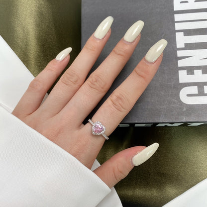 [Regalia Jewelry]Eternity Splashy Romantic Heart Shape Lover Ring