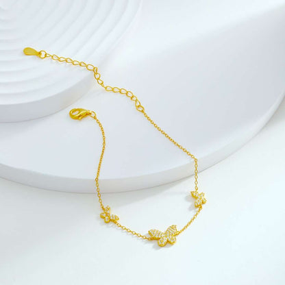 [Regalia Jewelry]Delicate Butterfly Pendant Bracelet