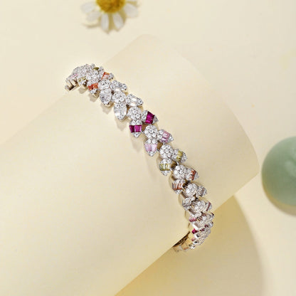 [Regalia Jewelry]Dainty Exquisite Flower Shape Daily Bracelet