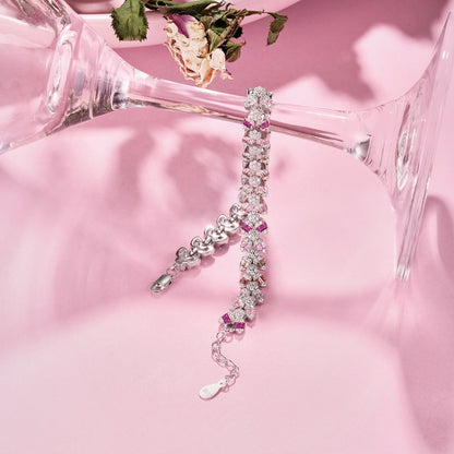 [Regalia Jewelry]Dainty Exquisite Flower Shape Daily Bracelet