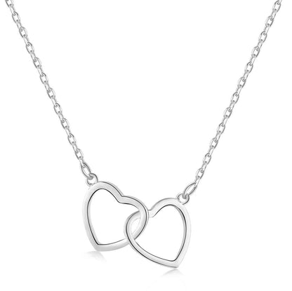 [Regalia Jewelry]Sterling Silver Love Double Ring Necklace