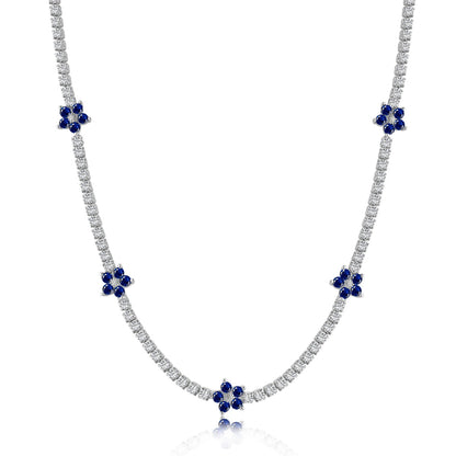 [Regalia Jewelry]Luxurious Colorful Flower Tennis Necklace