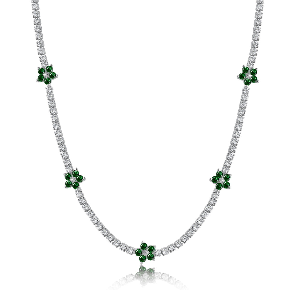 [Regalia Jewelry]Luxurious Colorful Flower Tennis Necklace