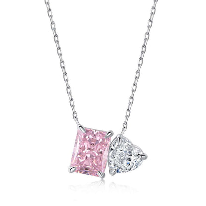 [Regalia Jewelry]Dazzling Square & Heart Shape Necklace