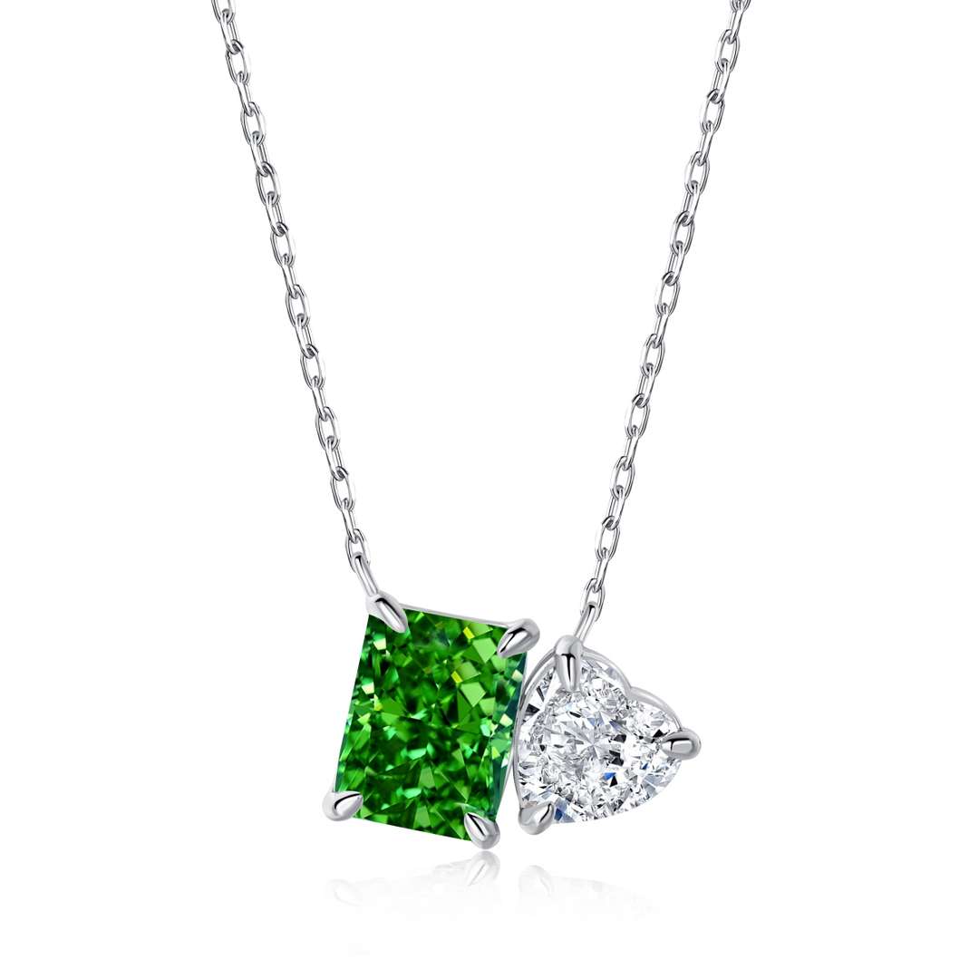 [Regalia Jewelry]Dazzling Square & Heart Shape Necklace