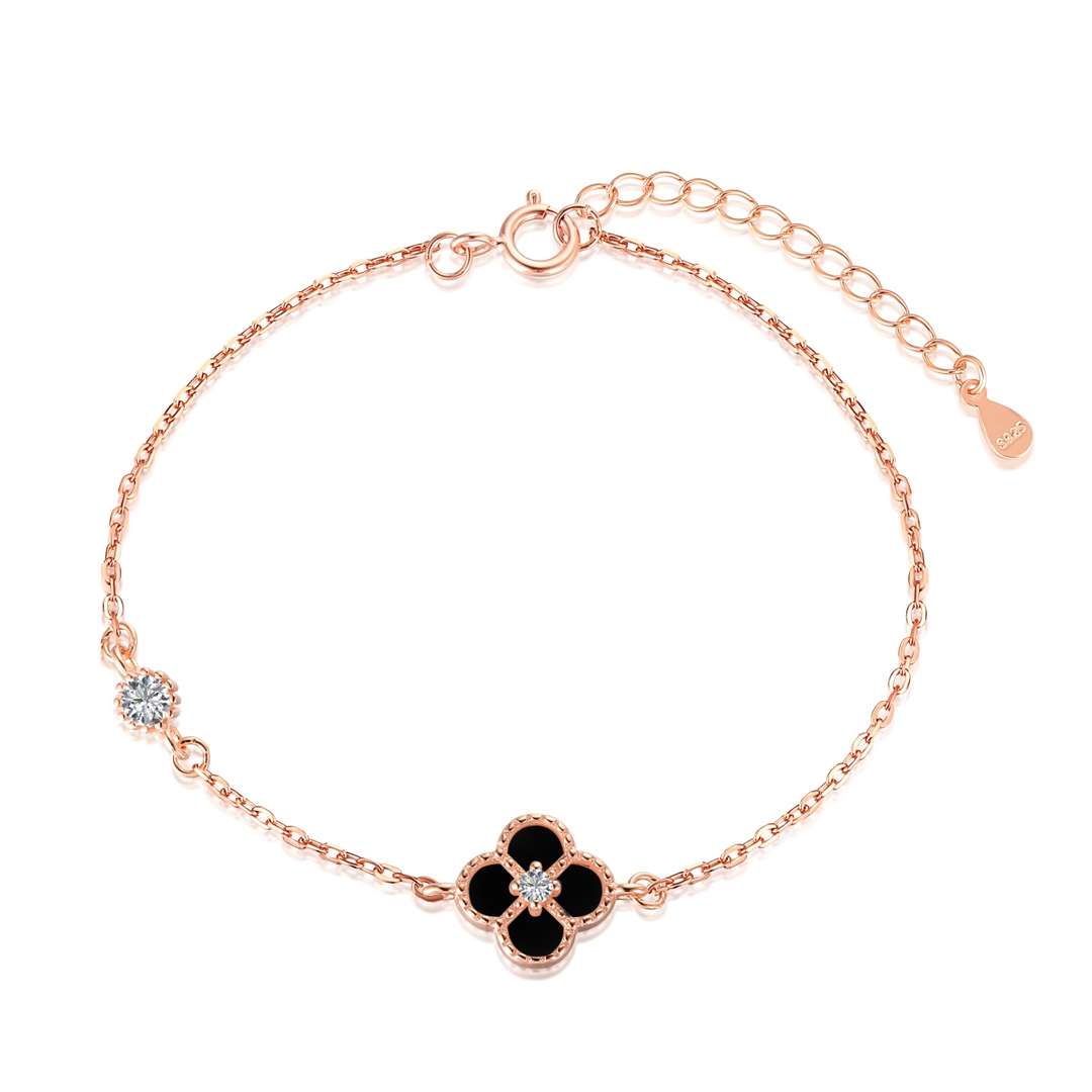 [Regalia Jewelry]Delicate Four Leaf Clover Bracelet